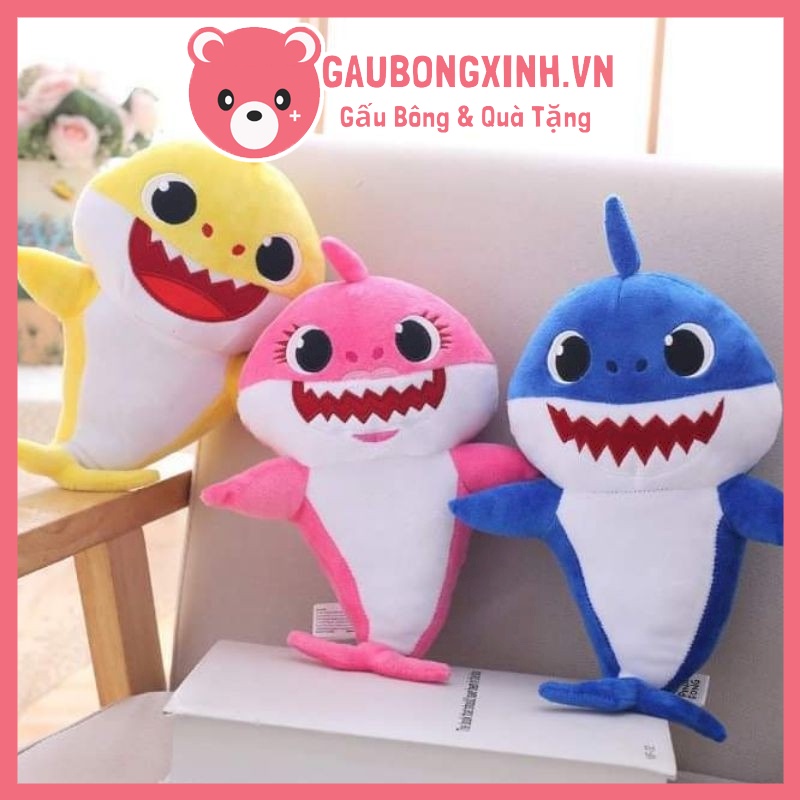 Gấu bông cá mập Baby Shark đủ màu size 45cm, Thú nhồi bông trong bài hát BabyShark, Đồ chơi cho bé