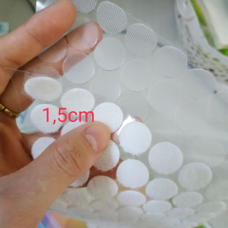 Set 100 cặp verclo băng dính nhám gai TRONG SUỐT 1cm và 1,5cm