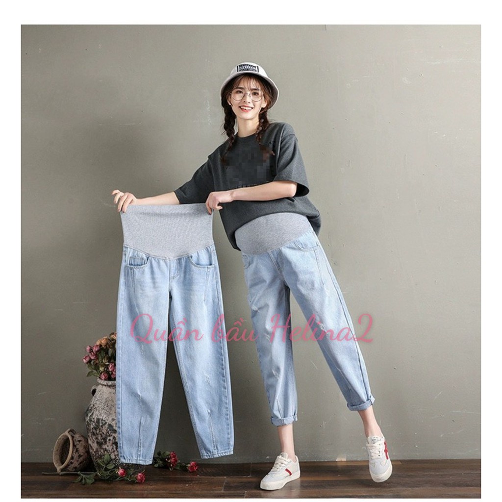 Quần bầu JEAN MỀM dáng baggy cho mẹ bầu vừa trẻ trung năng động lại thoải mái tự tin JEAN04