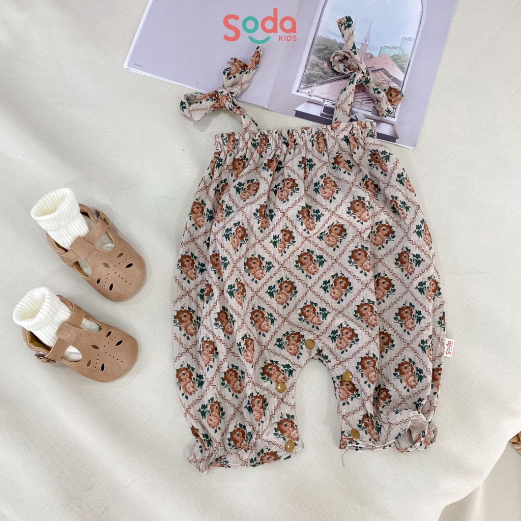Yếm quần bé gái SODA KIDS thiết kế nơ buộc dây Hàn Quốc
