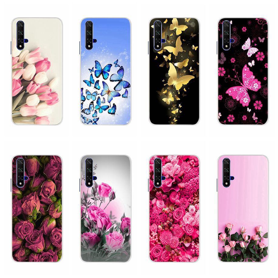 Ốp điện thoại mềm họa tiết cánh bướm bông hoa xinh xắn cho Huawei Honor 20 Pro Nova 5T Honor20 Pro Lite