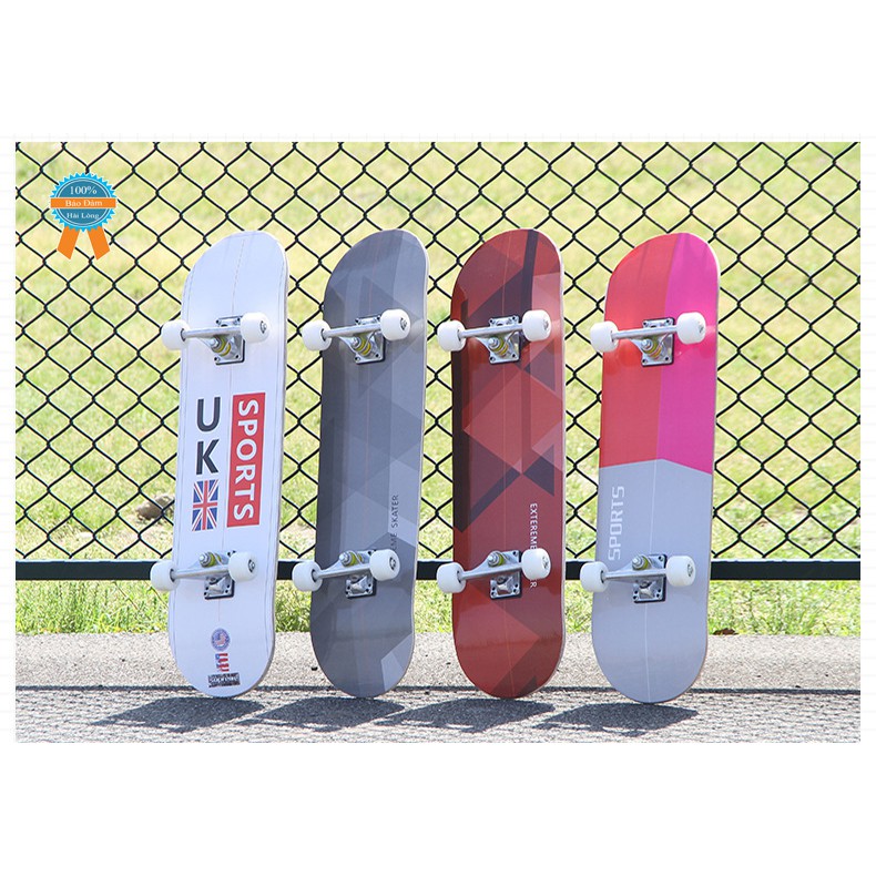 Ván trượt skateboard thể thao gỗ phong ép 7 lớp mặt nhám, nhiều mẫu mã, thể thao phong cách