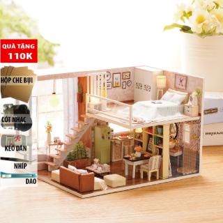 Nhà búp bê có đèn Led Waiting For The Time tặng kèm mica chắn bụi và dụng cụ lắp ráp