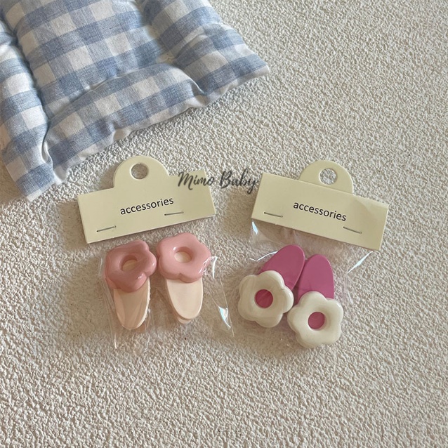 Set 2 kẹp tóc hình bông hoa dễ thương cho bé gái KT35 Mimo Baby