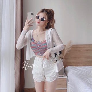 Áo Cadigan len mỏng phong cách Hàn Quốc