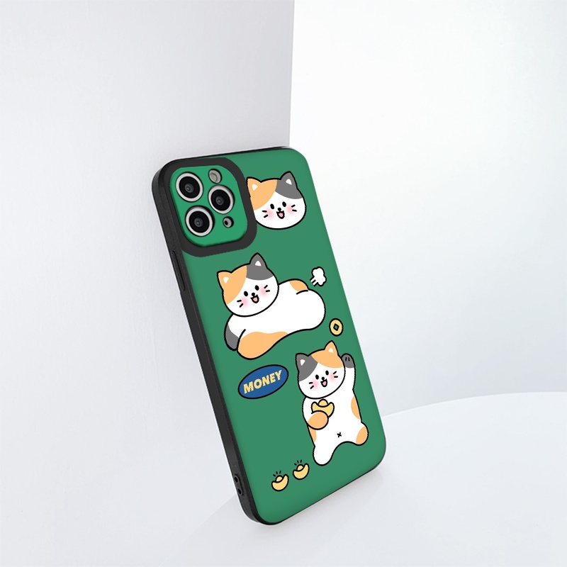 Ốp điện thoại iphone x/xsmax Cat Money may mắn ốp iphone13/12/11/Pro/Promax/6/6s/7/8/se2020 viền vuông chống sốc