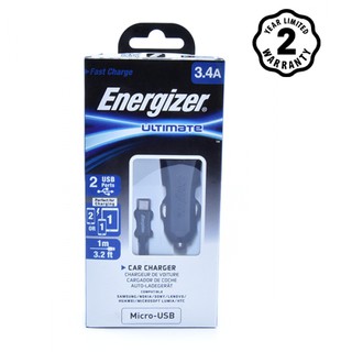 Sạc Ô tô Energizer DCA2CUMC3 & Cáp Micro USB