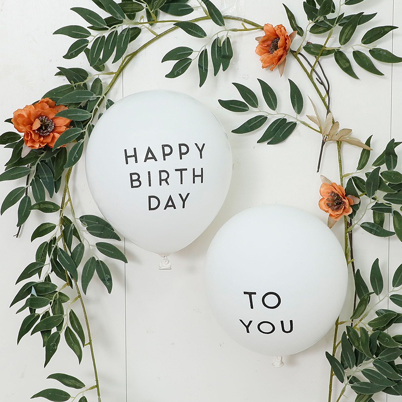 Bóng in chữ Happy Birthday & To You, trang trí tiệc sinh nhật phong cách Hàn Quốc