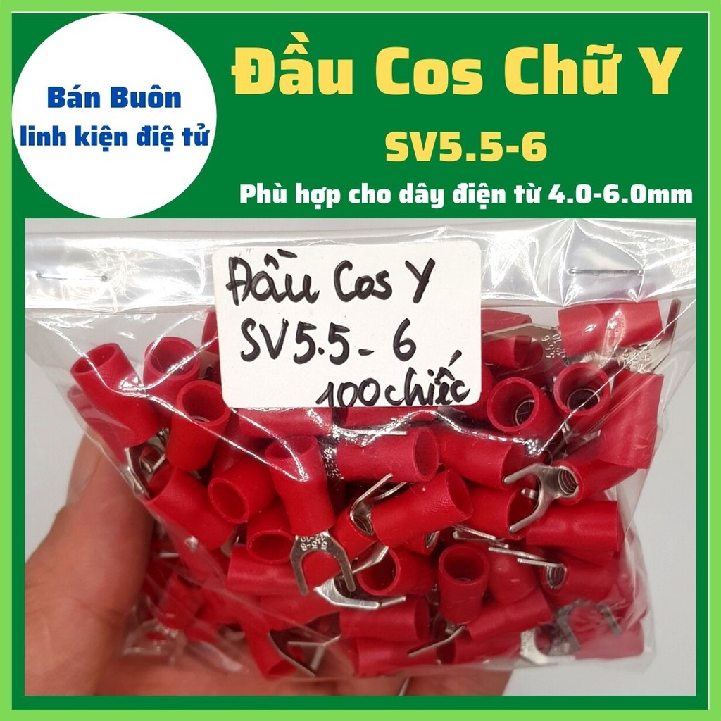 100 Đầu cos chữ Y5.5-6,đầu cốt chẻ, cos y5.5-6, Cosse y5.5-6, SV5.5-6