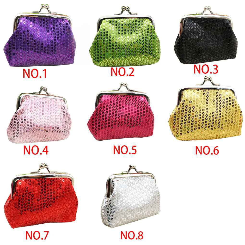 Womens Small Sequin Wallet Card Holder Coin Purse Clutch Handbag for Festival Gift