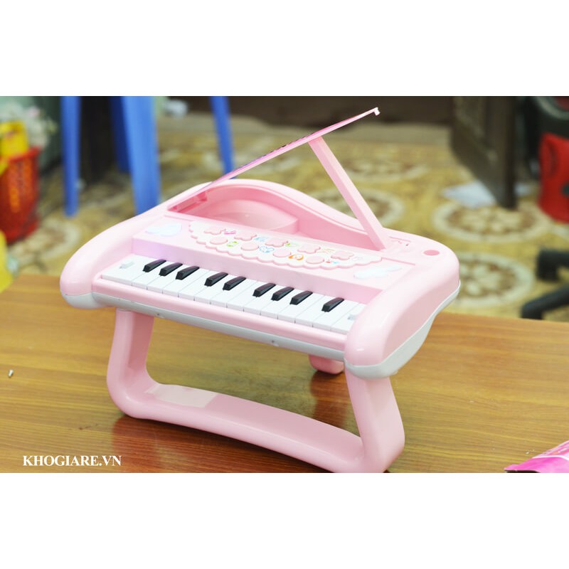 Đàn piano cho bé (màu hồng như hình), kèm MIC hát