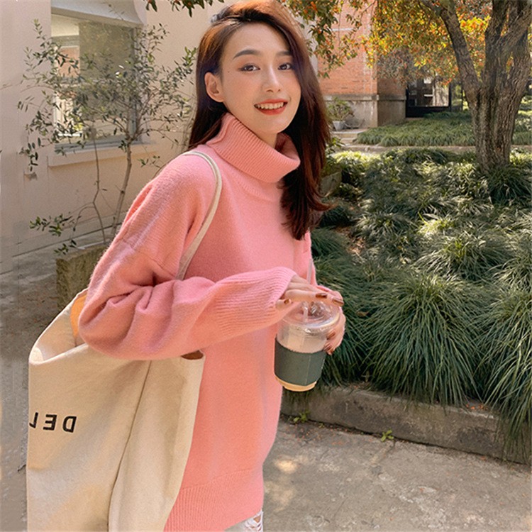 Áo len cổ cao dáng rộng ZOZORO chất len dày dặn phong cách thu đông 2020-ALMS05 | BigBuy360 - bigbuy360.vn