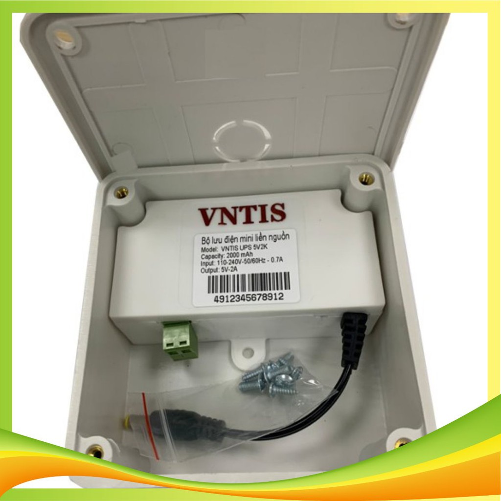 Bộ lưu điện liền nguồn cho camera wifi 5V2A,Lưu trữ 2h|bộ lưu điện kèm pin