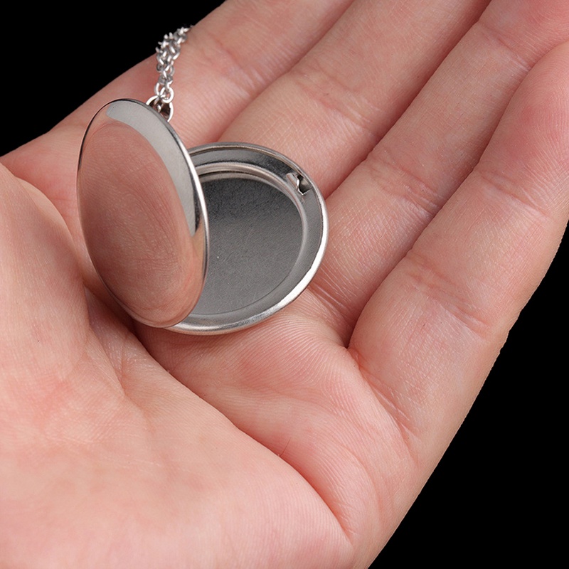 [IN*VN]Stainless Steel Photo Locket Necklace 3 Colors Open Round Pendant Necklaces