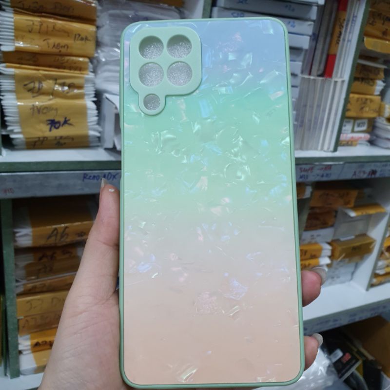 Ốp lưng Samsung M33 5G ,M53 5G dẻo viền lưng kính văn đá có bảo vệ camera