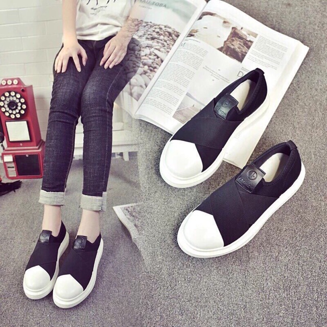 Giày lười vá trắng mới | BigBuy360 - bigbuy360.vn