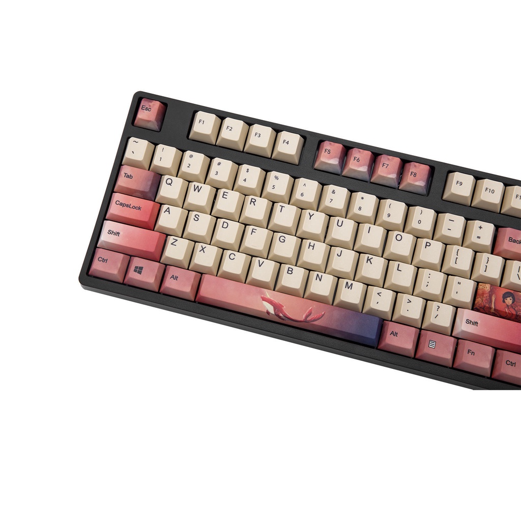 Catcher Big Fish Begonia keycap chiều cao ban đầu PBT bàn phím cơ thăng hoa năm cạnh MX8.0 IKBC