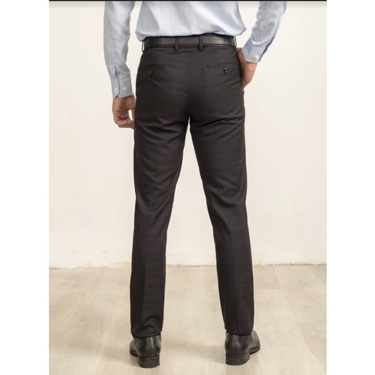 Quần âu tây nam công sở Aristino ATR04109 màu đen kẻ form regular fit vải pholyester cao cấp đứng dáng