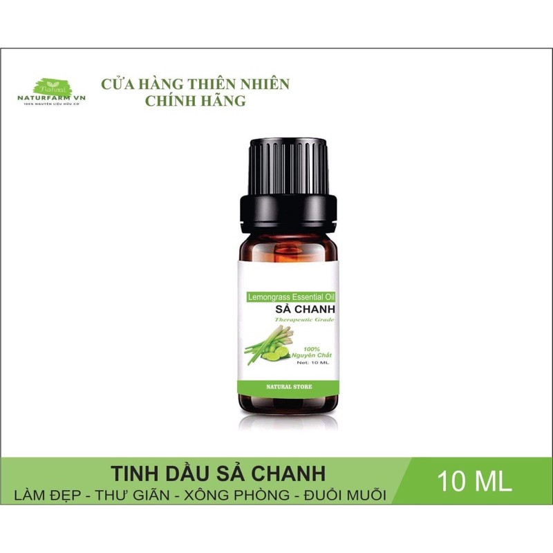 [ 10ML ] Tinh Dầu Sả Chanh 100% Nguyên Chất Organic ( Lemongrass Essential Oil )