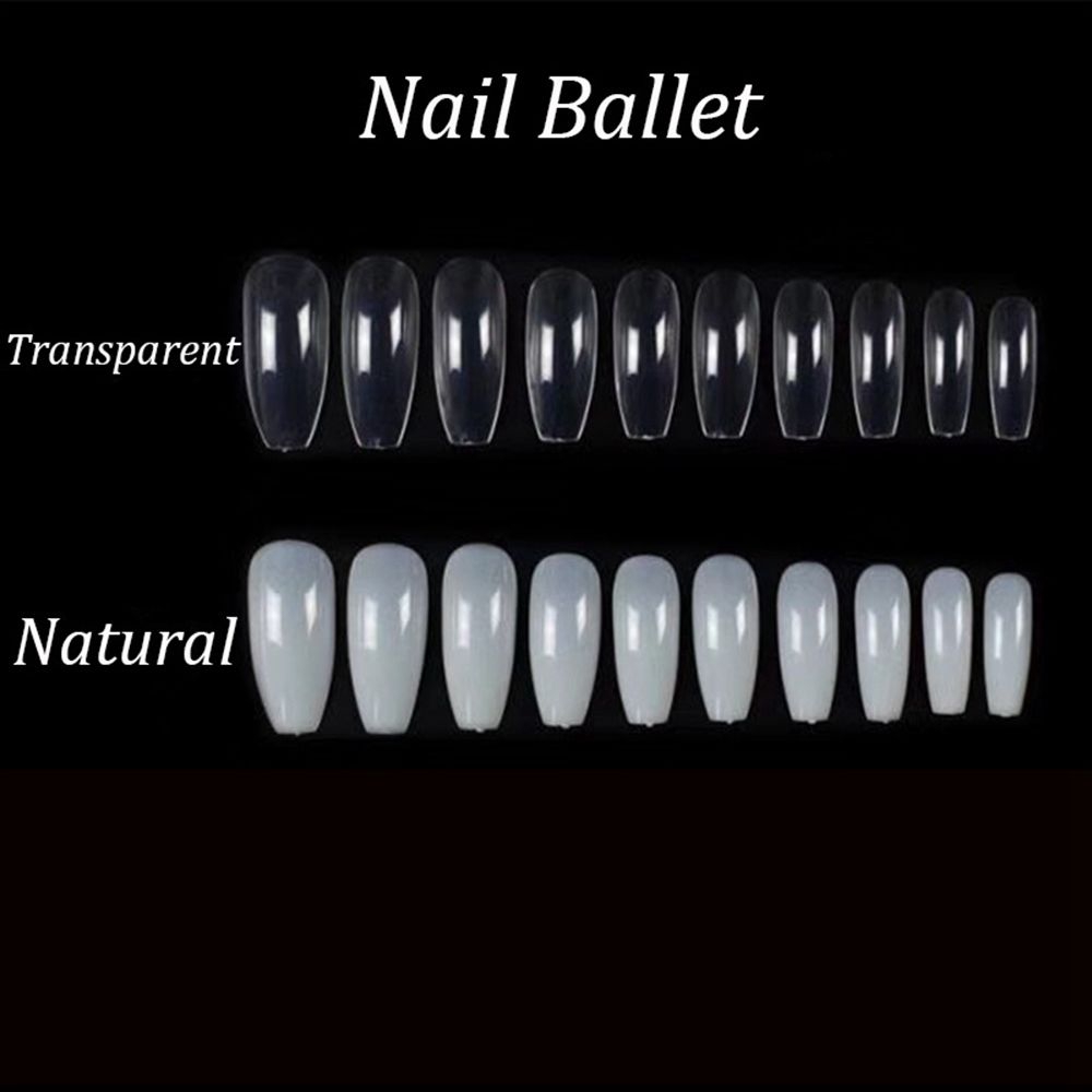 Set 500 móng giả trong suốt trang trí full móng tự nhiên