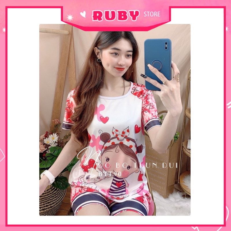 Đồ bộ thun nữ mặc nhà chất đẹp in hình Búp Bê dễ thương ❤️ Rubystorevn
