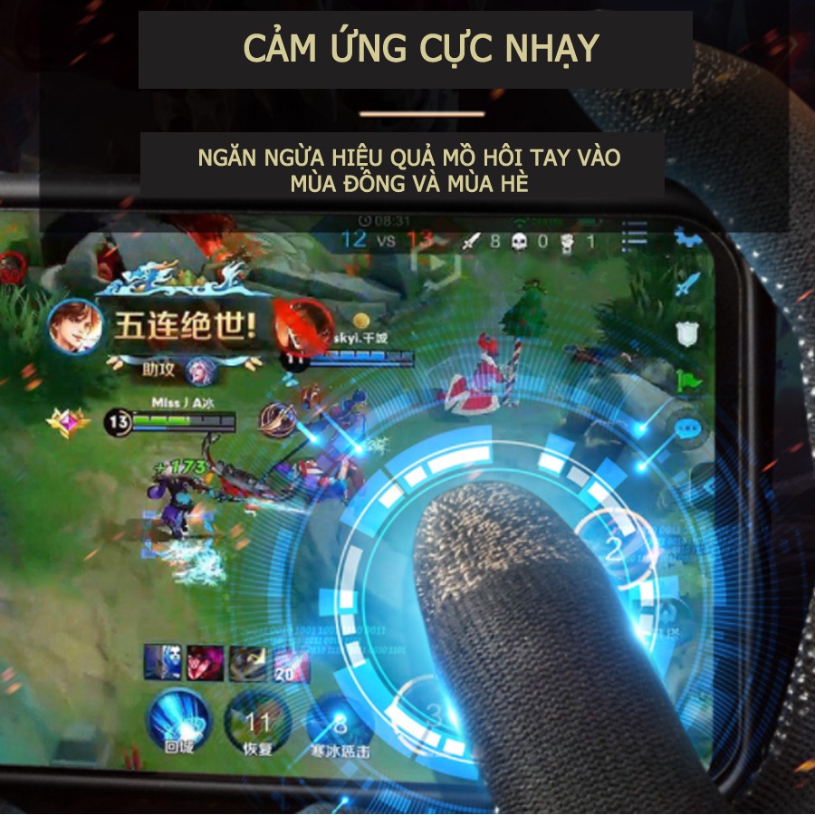 Bao tay chơi game chính hãng MEMO loại cả bàn tay, găng tay chơi FF PUBG, chống mồ hôi hiệu quả, cảm ứng cực nhạy