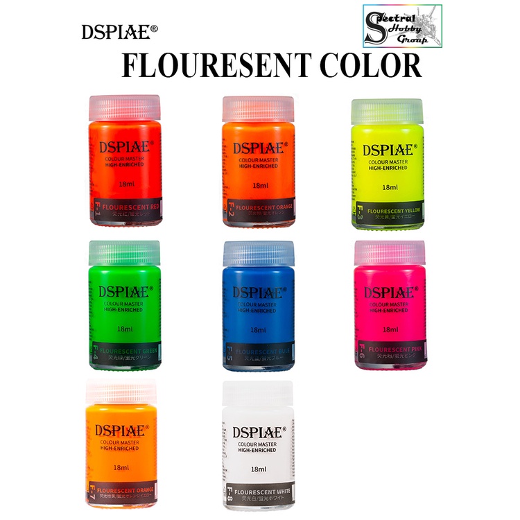 Sơn mô hình Dspiae phát sáng huỳnh quang Paint Flourescent color  Master High Enriched