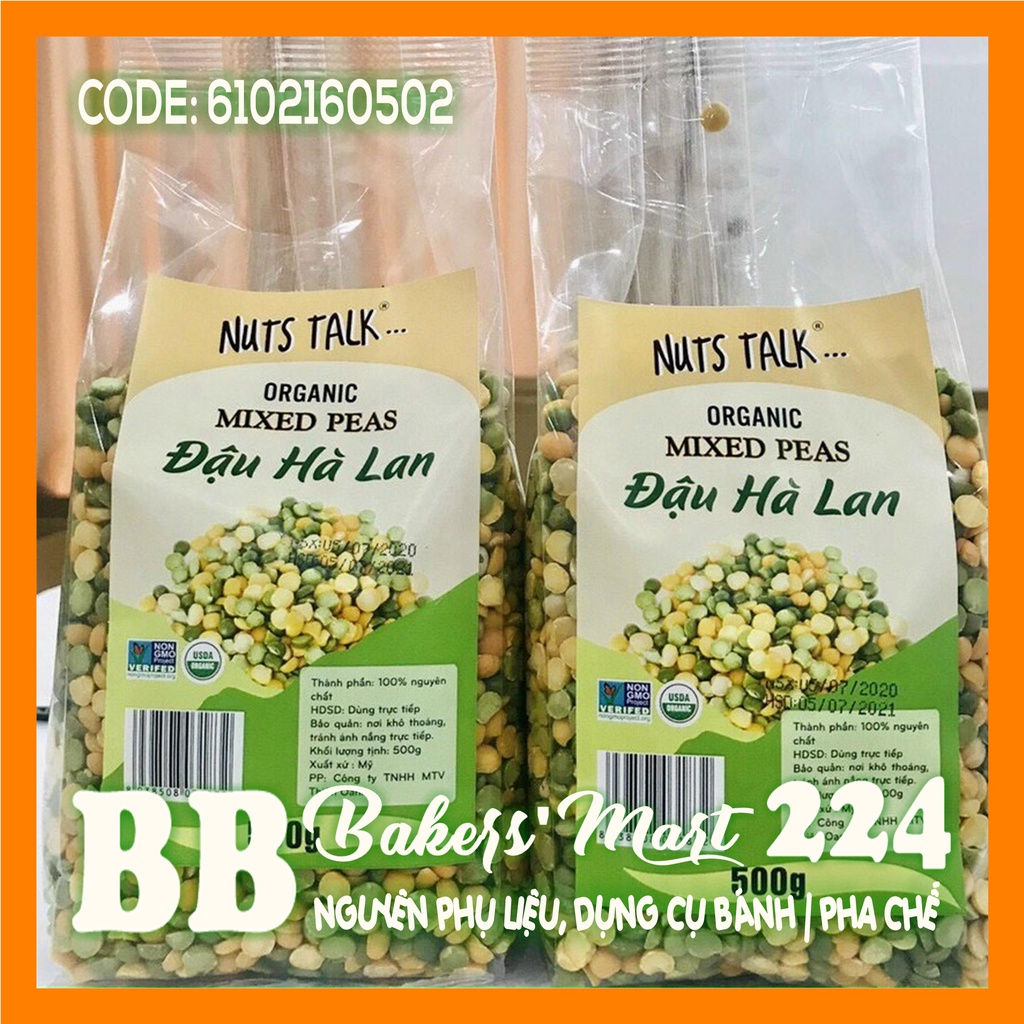 Đậu HÀ LAN vàng xanh Mixed Peas hiệu NUTS TALK - 1 gói 500gr