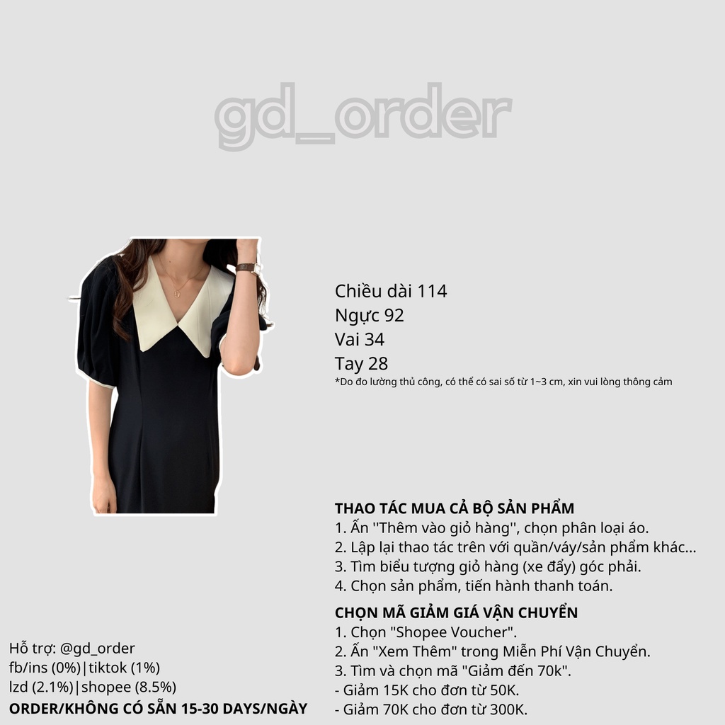 D43|Đầm nữ thanh lịch phong cách hàn quốc cho công sở gd_order