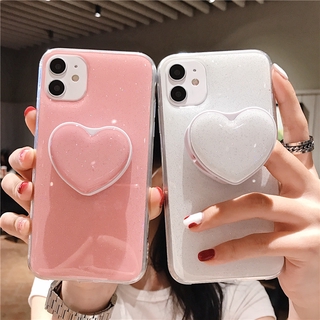 Ốp Điện Thoại TPU Có Giá Đỡ Hình Trái Tim Cho iPhone 12 Pro Max 11 Pro Max 7 8 Plus X XR Xs Max