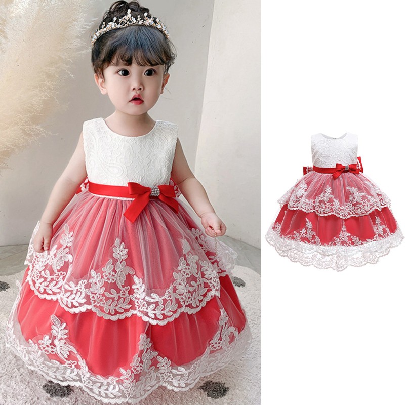 Đầm Xoè Tulle Sát Nách Hoạ Tiết Hoa Thêu Cho Bé