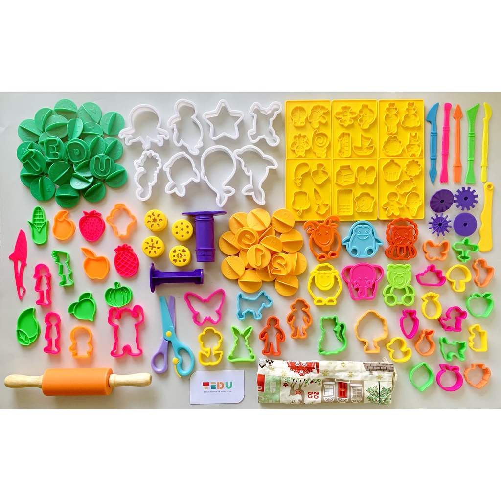 Bột nặn TEDU đất nặn an toàn - combo khuôn JUMBO