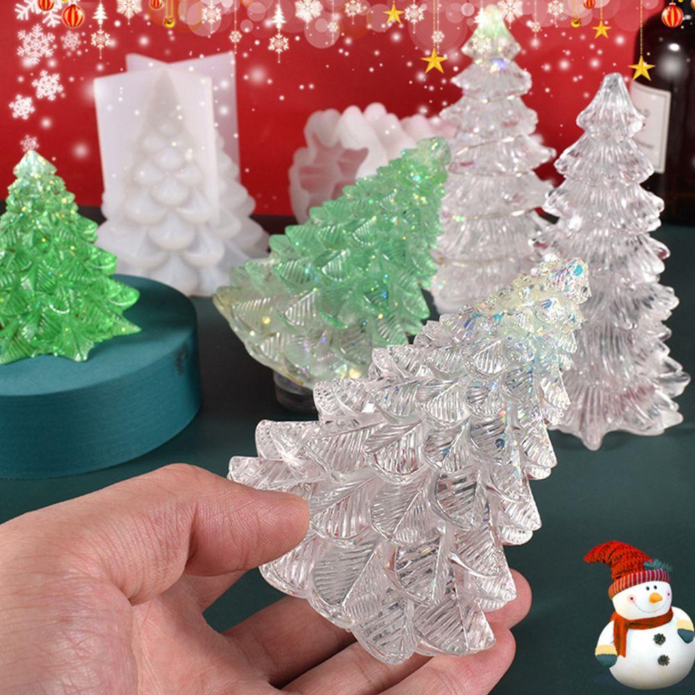 SUENIN Khuôn Làm Nến Hình Cây Thông Giáng Sinh 3D Trong Suốt Bằng Nhựa Resin Độc Đáo