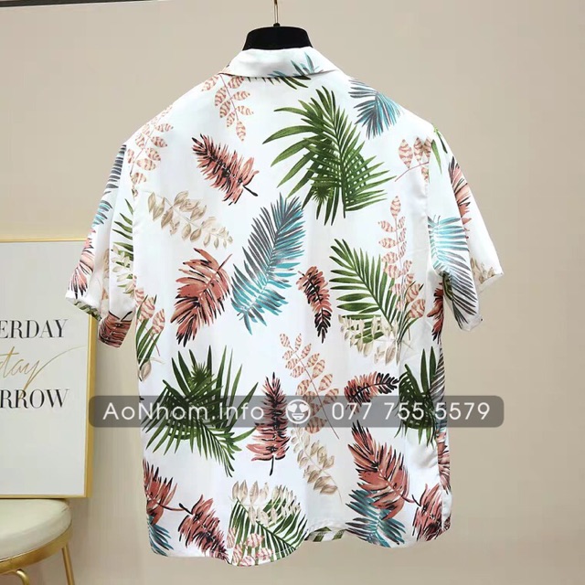 [Mã FAMAYMA2 giảm 10K đơn 50K] Áo sơ mi đi biển mềm mát - Lá đỏ (Có size Em Bé, và size To Bự trên 100kg) | BigBuy360 - bigbuy360.vn