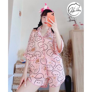 BỘ NGỦ LỤA mango mềm mát siêu xinh / Bộ lụa cộc cộc / PYJAMA