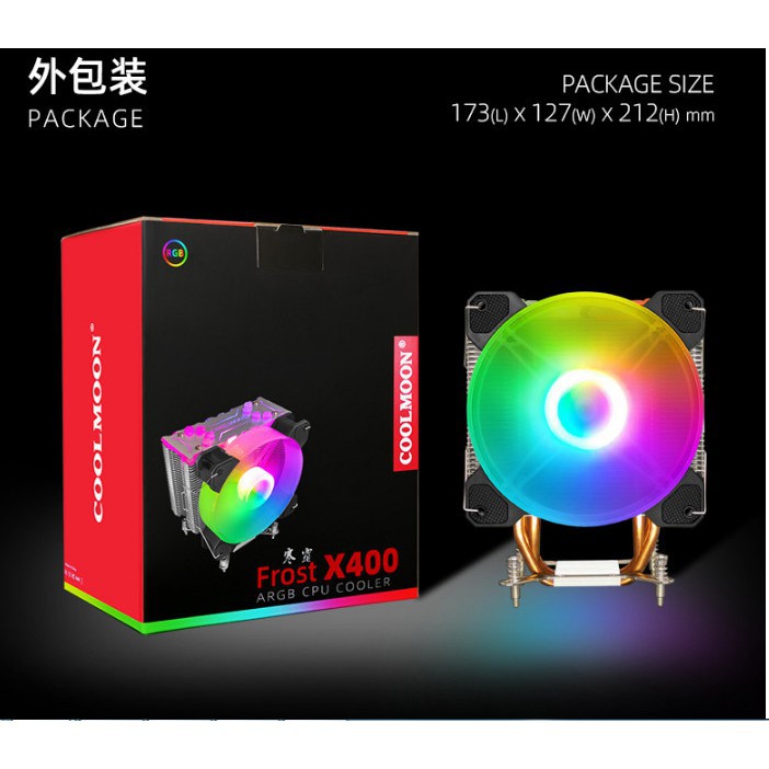 Quạt Làm Mát CPU COOLMOON X400 Bộ Tản Nhiệt Máy Tính 5V ARGB Yên Tĩnh Cho Các Thành Phần Máy Tính Intel AMD