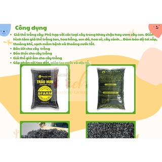 Trấu Hun Nguyên Cánh 5dm3 Làm Giá Thể Sạch Trồng Rau Sạch , Hoa Hồng Bằng Đất Sạch, Xơ Dừa, Trấu Hun Và Phân Bón Hữu Cơ