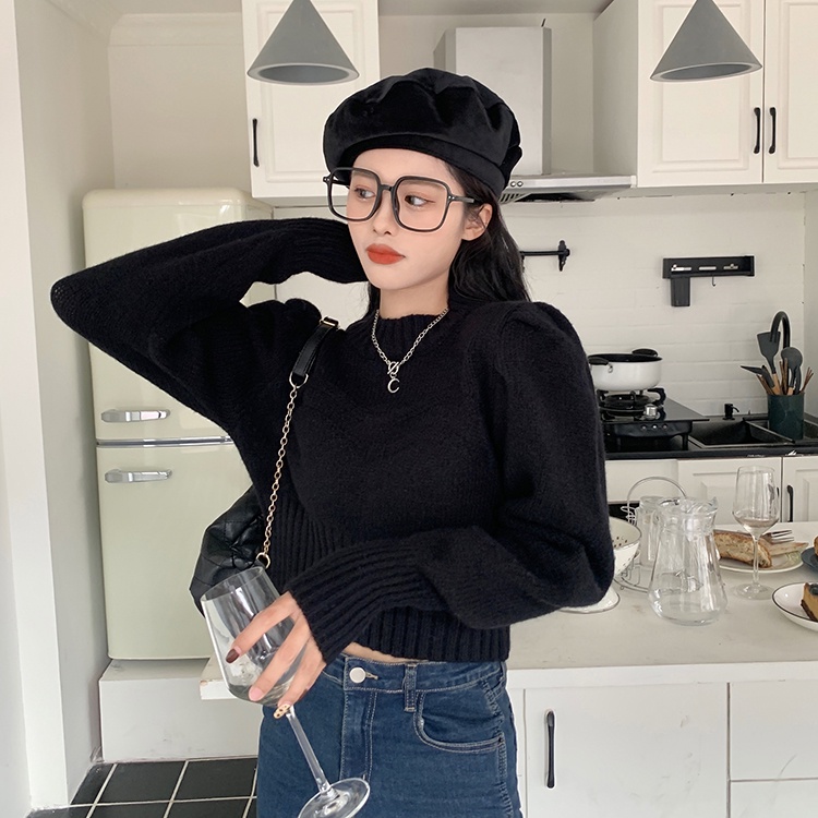 Porozi  Áo sweater len  cho nữ dài tay cổ tròn thời trang Hàn Quốc