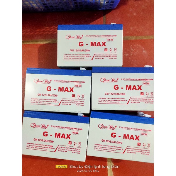 Binh ac quy khô 12v -9Ah G-max chính hãng