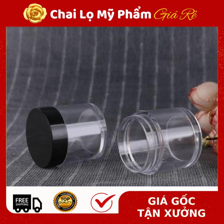 Hủ Đựng Kem ❤ RẺ VÔ ĐỊCH ❤ Hũ nhựa trong 10g thân cao nắp đen , Hũ chiết mỹ phẩm , chai lọ chiết mỹ phẩm .