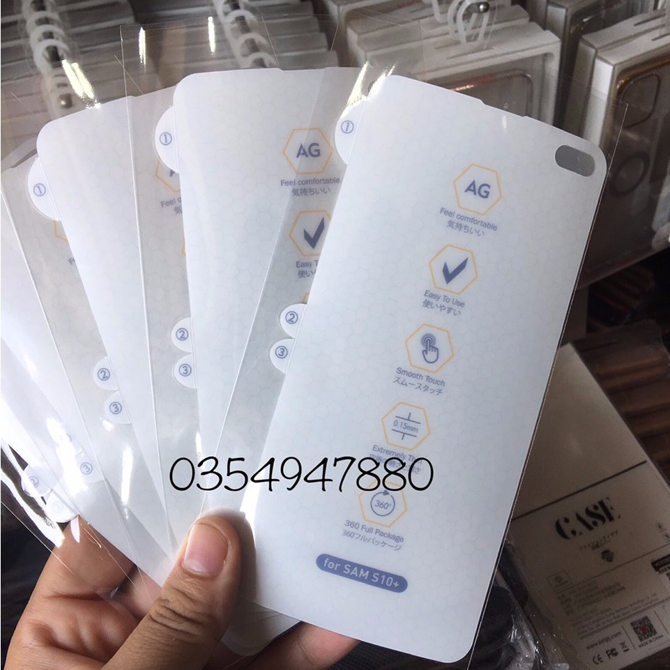 Dán dẻo PPF AG Chống vân tay cho Galaxy S10 Plus Full màn hình, Bảo vệ máy