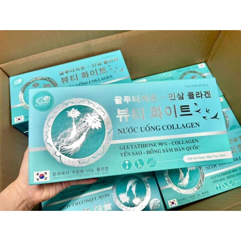 Nước uống collagen yến sào hồng sâm Hàn quốc, siêu trắng