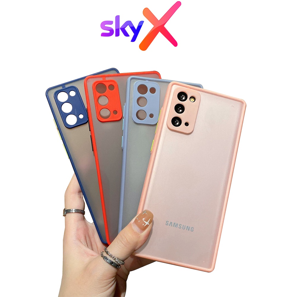 Ốp lưng SAMSUNG nhựa cứng viền màu bảo vệ camera Note 8 Note 9 Note10 Note10 plus Note 20 Note 20 Ultra