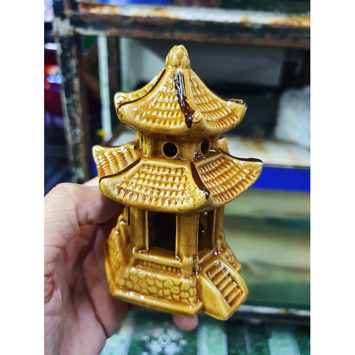 NHÀ NGHỈ TRÁNG MEN TRANG TRÍ HỒ CÁ NON BỘ RỘNG 7CM CAO 10CM