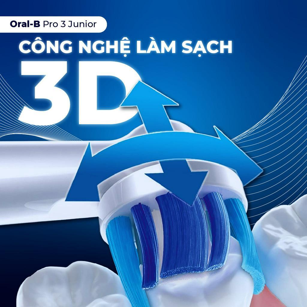 Bàn Chải Điện Trẻ Em Từ 6+ Tuổi Oral-B Pro 3 Junior/Junior Kids 6+, Bàn Chải Điện Cho Bé Trai (StarWars)&amp;Bé Gái (Minnie)