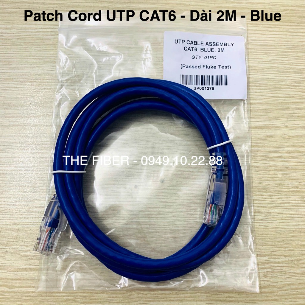 Patch Cord UTP CAT6 dài 2M - Màu xanh