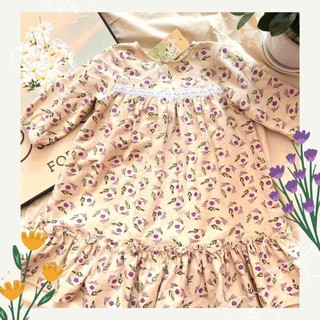 Váy Cho Bé ⚜️ 5-14 tuổi ⚜️ Đầm Trẻ Em Bông Cào Tím - Váy Em Bé Thiết Kế Cao Cấp