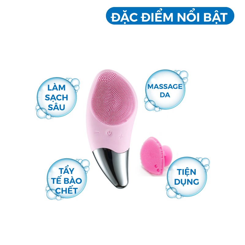 Máy Rửa Mặt SONIC FACIAL BRUSH, làm sạch sâu, Chống Lão Hóa Và Nâng Cơ Da, Tốc Độ Tích Hợp Sóng siêu âm