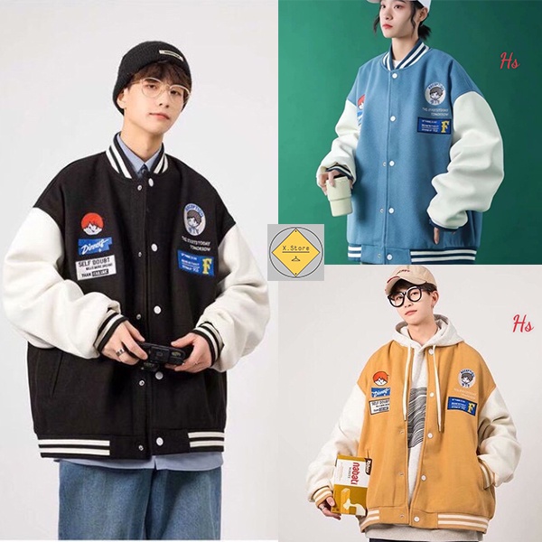 Áo Bomber Logo Cậu Bé Reception Đủ 3 Màu Hót Trend 2021 Unisex X.Store  - Áo Khoác Bomber Chất Liệu Kaki Chất Đẹp