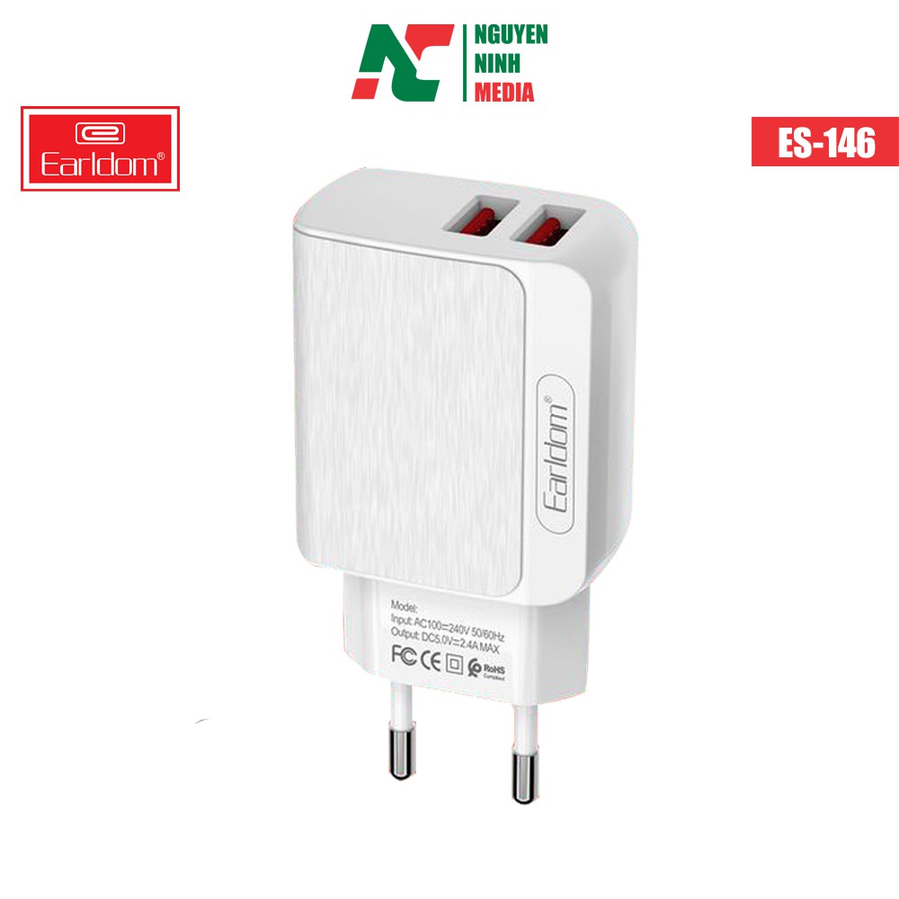 Bộ Sạc 2.4A kèm dây Earldom ES-146 - Hàng Chính Hãng